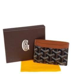 Pre Owned Goyard Brown Goyardine Coated Canvas and Leather Saint Sulpice Card Holder