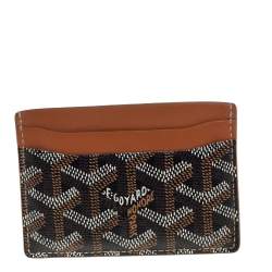 Pre Owned Goyard Brown Goyardine Coated Canvas and Leather Saint Sulpice Card Holder