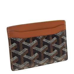 Pre Owned Goyard Brown Goyardine Coated Canvas and Leather Saint Sulpice Card Holder