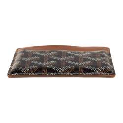Pre Owned Goyard Brown Goyardine Coated Canvas and Leather Saint Sulpice Card Holder