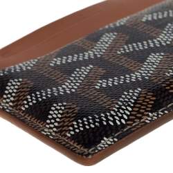 Pre Owned Goyard Brown Goyardine Coated Canvas and Leather Saint Sulpice Card Holder