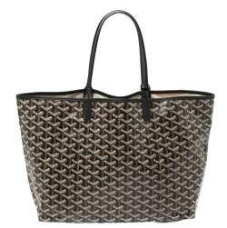Pre Owned Goyard Black Goyardine Coated Canvas Saint Louis PM Tote