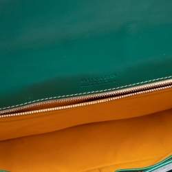 Pre Owned Goyard Green Goyardine Coated Canvas and Leather Belvedere MM Saddle Bag