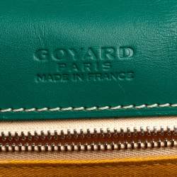 Pre Owned Goyard Green Goyardine Coated Canvas and Leather Belvedere MM Saddle Bag