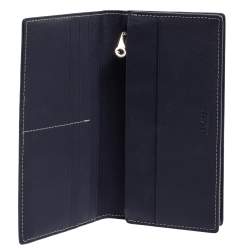 Pre Owned Goyard Navy Blue Coated Canvas Richelieu Wallet