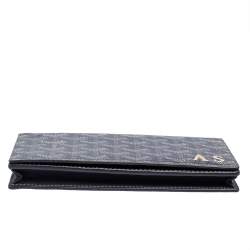 Pre Owned Goyard Navy Blue Coated Canvas Richelieu Wallet