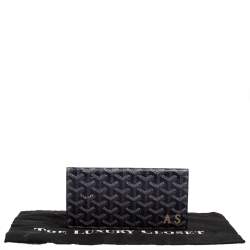 Pre Owned Goyard Navy Blue Coated Canvas Richelieu Wallet