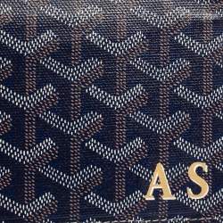 Pre Owned Goyard Navy Blue Coated Canvas Richelieu Wallet