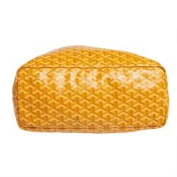 Pre Owned Goyard Yellow Goyardine Coated Canvas St. Louis PM Tote
