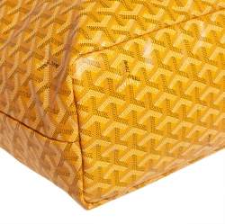 Pre Owned Goyard Yellow Goyardine Coated Canvas St. Louis PM Tote