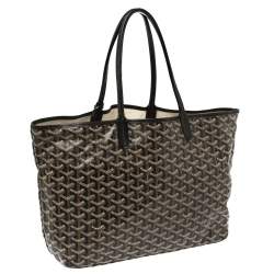 Pre Owned Goyard Black Goyardine Coated Canvas Saint Louis PM Tote