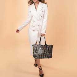 Pre Owned Goyard Black Goyardine Coated Canvas Saint Louis PM Tote