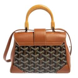 Pre Owned حقيبة غويارد سايغون صغيرة يد علوية جلد و كانفاس غوياردين بني