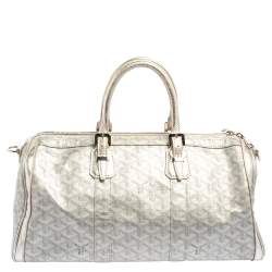 Goyard Silver Goyardine Coated Canvas and Leather Croisiere 40 Duffel Bag