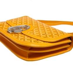 Pre Owned Goyard Mustard Goyardine Coated Canvas 223 PM Shoulder Bag