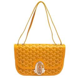 Pre Owned Goyard Mustard Goyardine Coated Canvas 223 PM Shoulder Bag