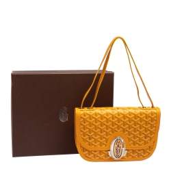 Pre Owned Goyard Mustard Goyardine Coated Canvas 223 PM Shoulder Bag