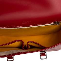 Pre Owned Goyard Red Goyardine Coated Canvas and Leather Belvedere PM Bag