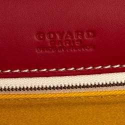 Pre Owned Goyard Red Goyardine Coated Canvas and Leather Belvedere PM Bag