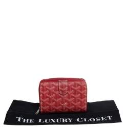 Goyard Red Goyardine Coated Canvas Tuileries Zip Compact Wallet