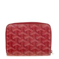 Goyard Red Goyardine Coated Canvas Tuileries Zip Compact Wallet