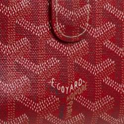 Goyard Red Goyardine Coated Canvas Tuileries Zip Compact Wallet