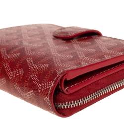 Goyard Red Goyardine Coated Canvas Tuileries Zip Compact Wallet