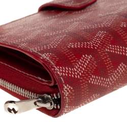 Goyard Red Goyardine Coated Canvas Tuileries Zip Compact Wallet