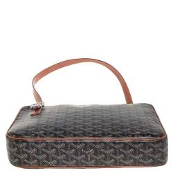 Pre Owned Goyard Brown/Black Goyardine Coated Canvas Yona MM Bag