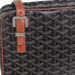 Pre Owned Goyard Brown/Black Goyardine Coated Canvas Yona MM Bag
