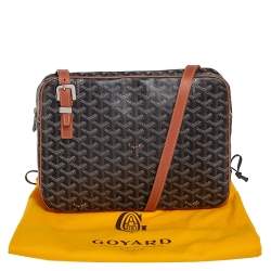 Pre Owned Goyard Brown/Black Goyardine Coated Canvas Yona MM Bag