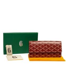 Pre Owned Goyard Red Goyardine Coated Canvas Varenne Continental Wallet