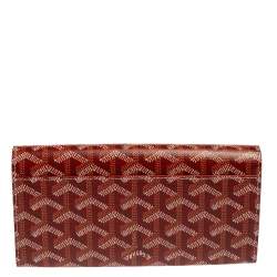 Pre Owned Goyard Red Goyardine Coated Canvas Varenne Continental Wallet