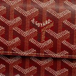 Pre Owned Goyard Red Goyardine Coated Canvas Varenne Continental Wallet