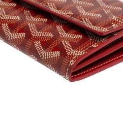 Pre Owned Goyard Red Goyardine Coated Canvas Varenne Continental Wallet