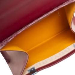 Pre Owned Goyard Burgundy Goyardine Coated Canvas and Leather Saigon MM Top Handle Bag