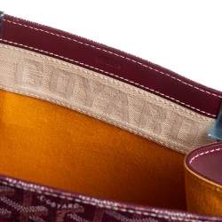 Pre Owned Goyard Burgundy Goyardine Coated Canvas and Leather Saigon MM Top Handle Bag