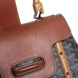 Pre Owned Goyard Brown Goyardine Coated Canvas and Leather Saigon PM Top Handle Bag