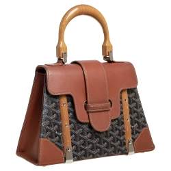 Pre Owned Goyard Brown Goyardine Coated Canvas and Leather Saigon PM Top Handle Bag
