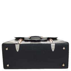 Goyard Black Coated Canvas and Leather PM Saigon Top Handle Bag
