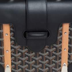 Goyard Black Coated Canvas and Leather PM Saigon Top Handle Bag