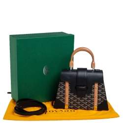Goyard Black Coated Canvas and Leather PM Saigon Top Handle Bag