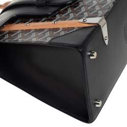 Goyard Black Coated Canvas and Leather PM Saigon Top Handle Bag