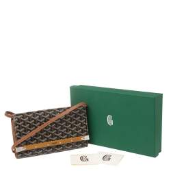 Pre Owned Goyard Brown Goyardine Coated Canvas and Leather Monte Carlo Bois Shoulder Bag