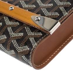 Pre Owned Goyard Brown Goyardine Coated Canvas and Leather Monte Carlo Bois Shoulder Bag