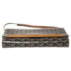 Pre Owned Goyard Brown Goyardine Coated Canvas and Leather Monte Carlo Bois Shoulder Bag