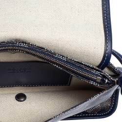Pre Owned Goyard Blue Goyardine Coated Canvas Plumet Crossbody Bag
