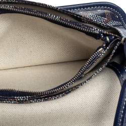 Pre Owned Goyard Blue Goyardine Coated Canvas Plumet Crossbody Bag