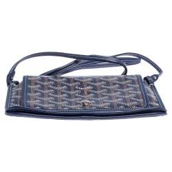 Pre Owned Goyard Blue Goyardine Coated Canvas Plumet Crossbody Bag