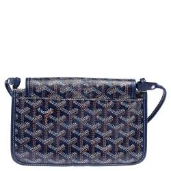 Pre Owned Goyard Blue Goyardine Coated Canvas Plumet Crossbody Bag